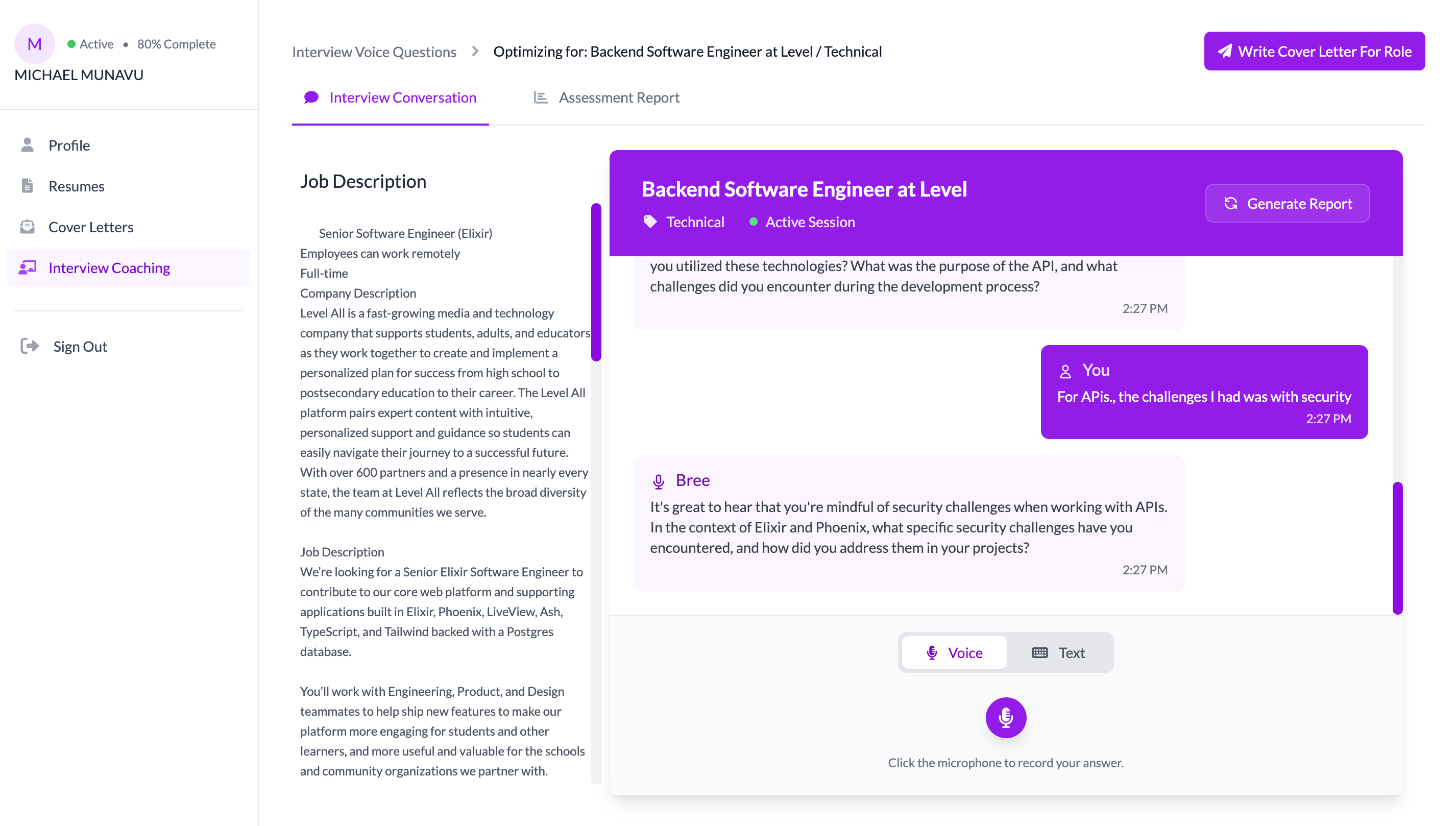 AI Interview Coaching