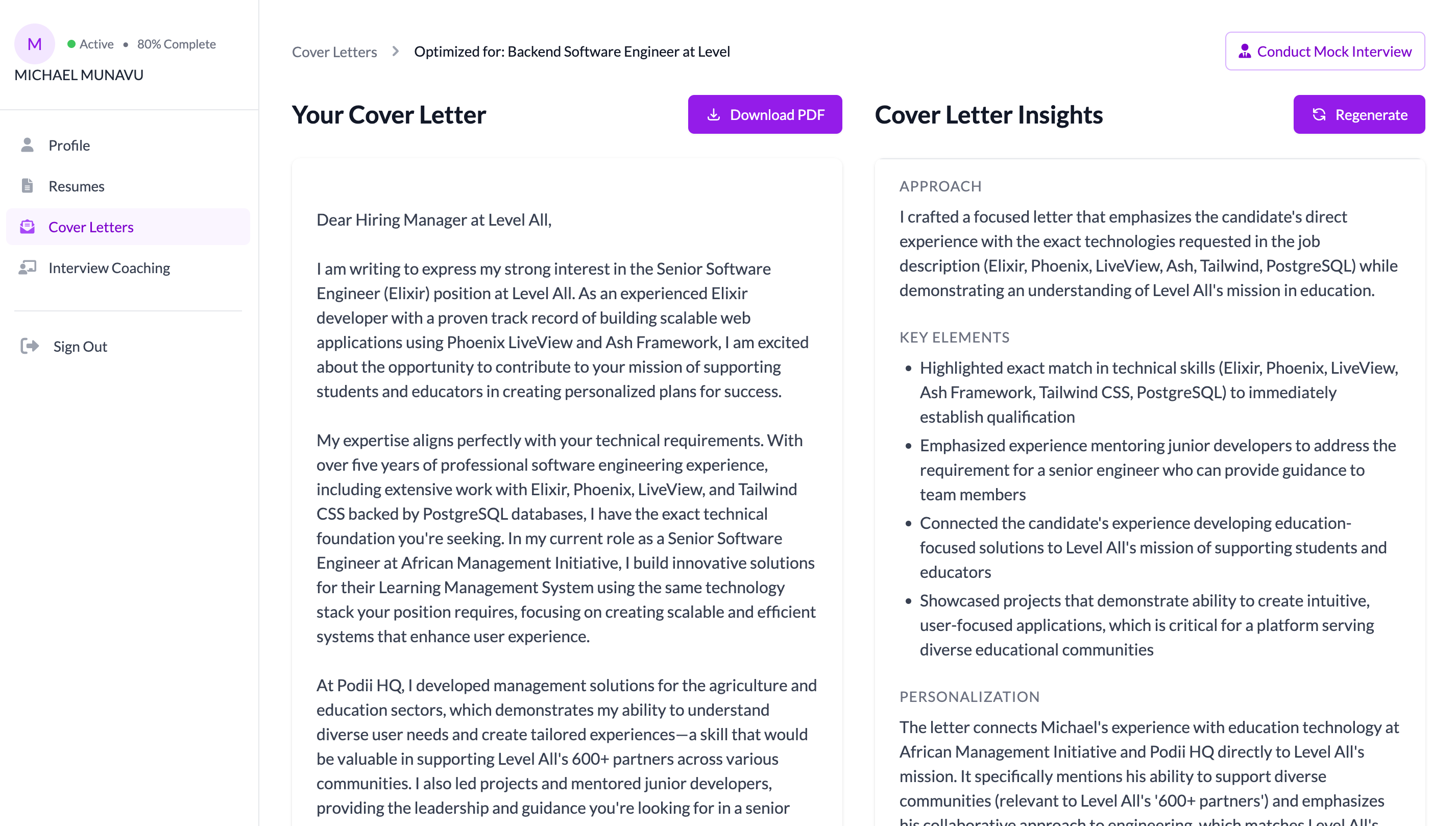 Cover Letter Generation